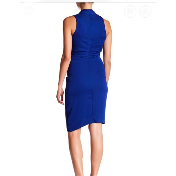 NWT cobalt Nicole Miller ruched wrap dress sz 0 - Picture 2 of 8